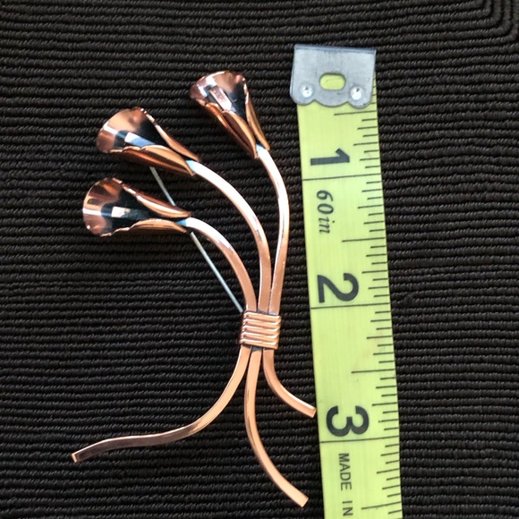 Vintage Mid Century Renoir  Copper Flower Brooch - Picture 6 of 6